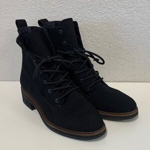 Rothy's The Laced Lug Boots Onyx Black